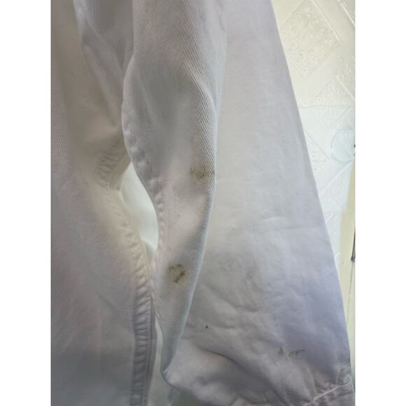Jacket Tudor court size 4x women's White denim  2 big pockets dirty spots - Picture 16 of 16